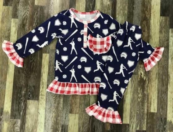 Preorder Baseball Ruffle Lounge Set