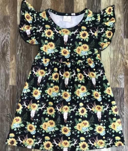 Preorder Sunflower Skull Pearl Dress