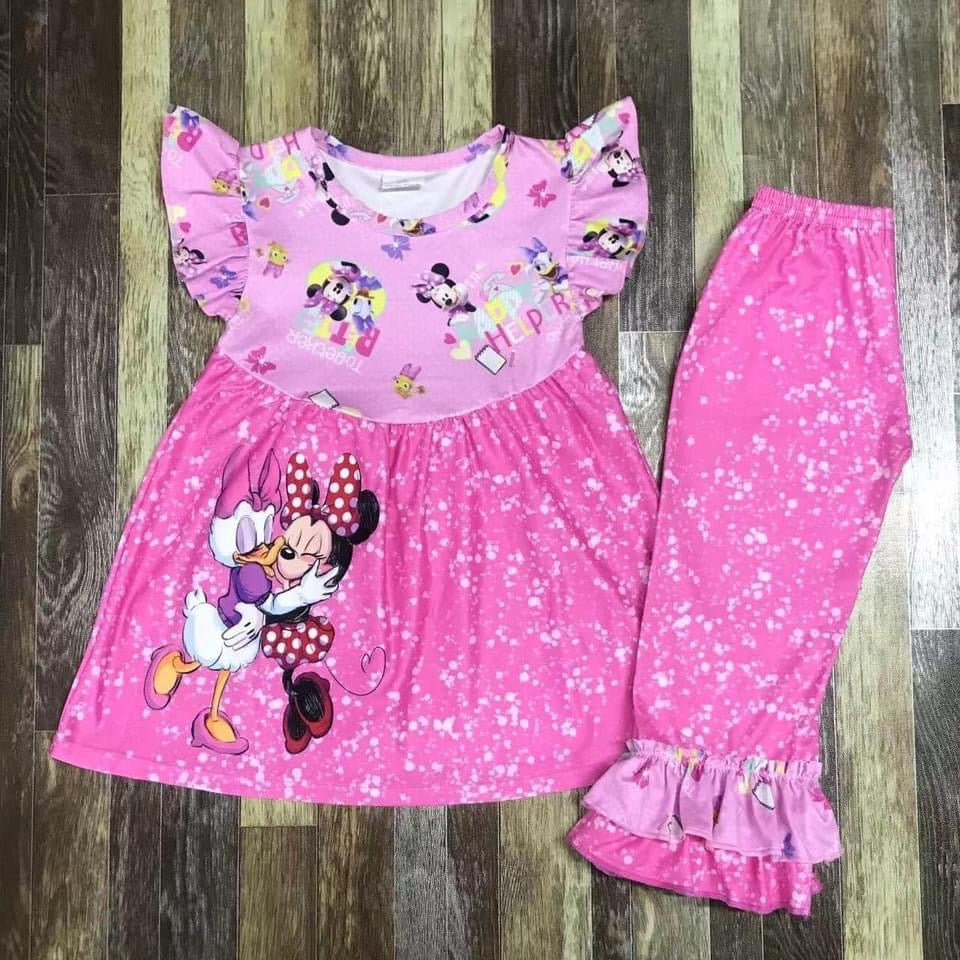 Preorder Minnie and Daisy ruffle pants set