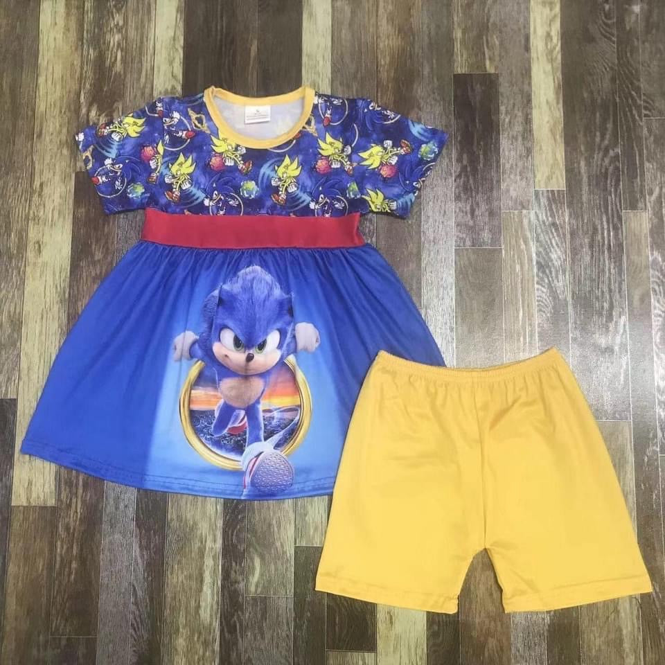 Preorder* Sonic Yellow shorts set