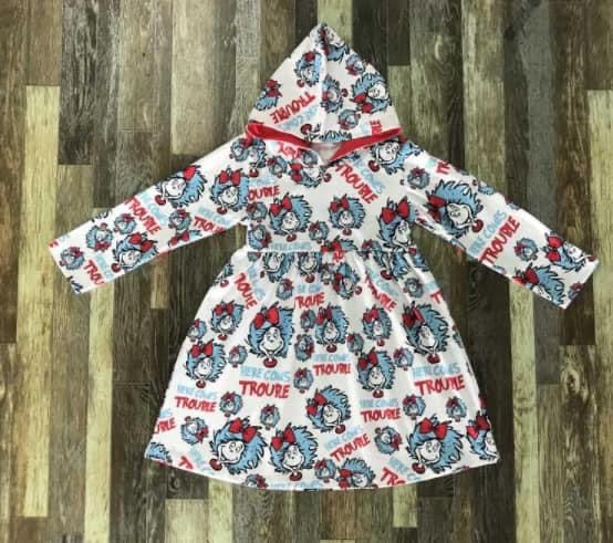 ETA 2/5 Preorder* Here Comes Trouble Hooded Dress