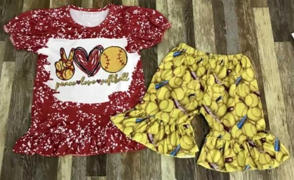 Preorder Peace Love Softball Set
