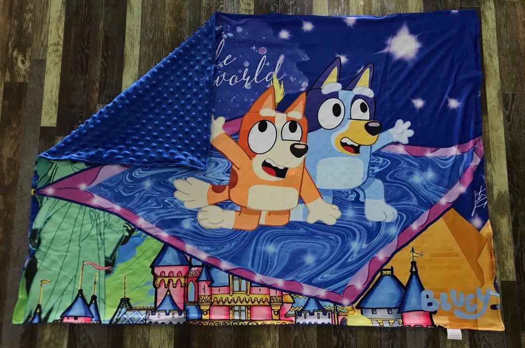 *Preorder* Inspired  Bluey Carpet Minky Blanket