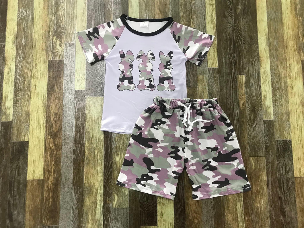 Preorder* Camo Easter shorts set