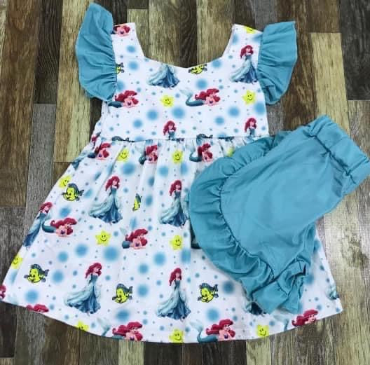 Preorder Disney Ariel shorts set