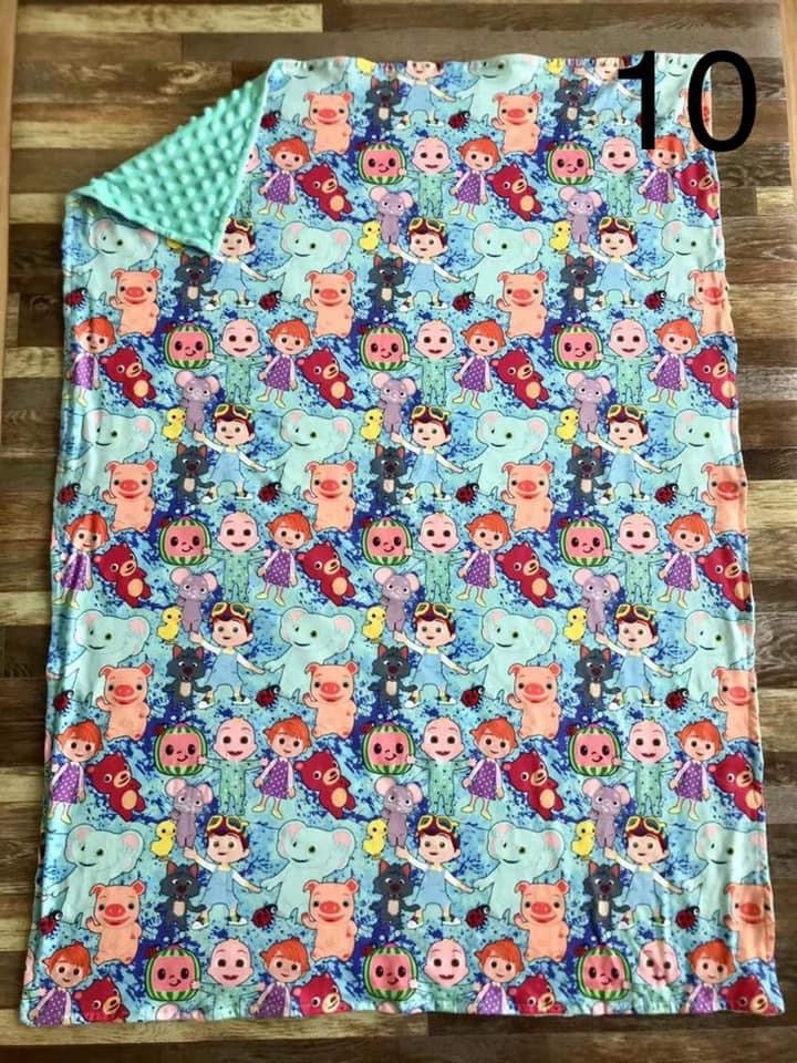 Preorder Inspired Cocomelon blue minky blanket