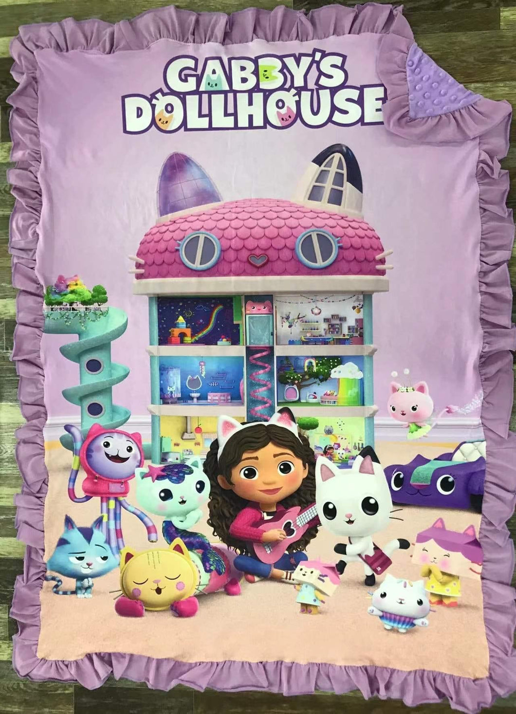 Preorder* Gabbys Dollhouse minky Ruffle blanket