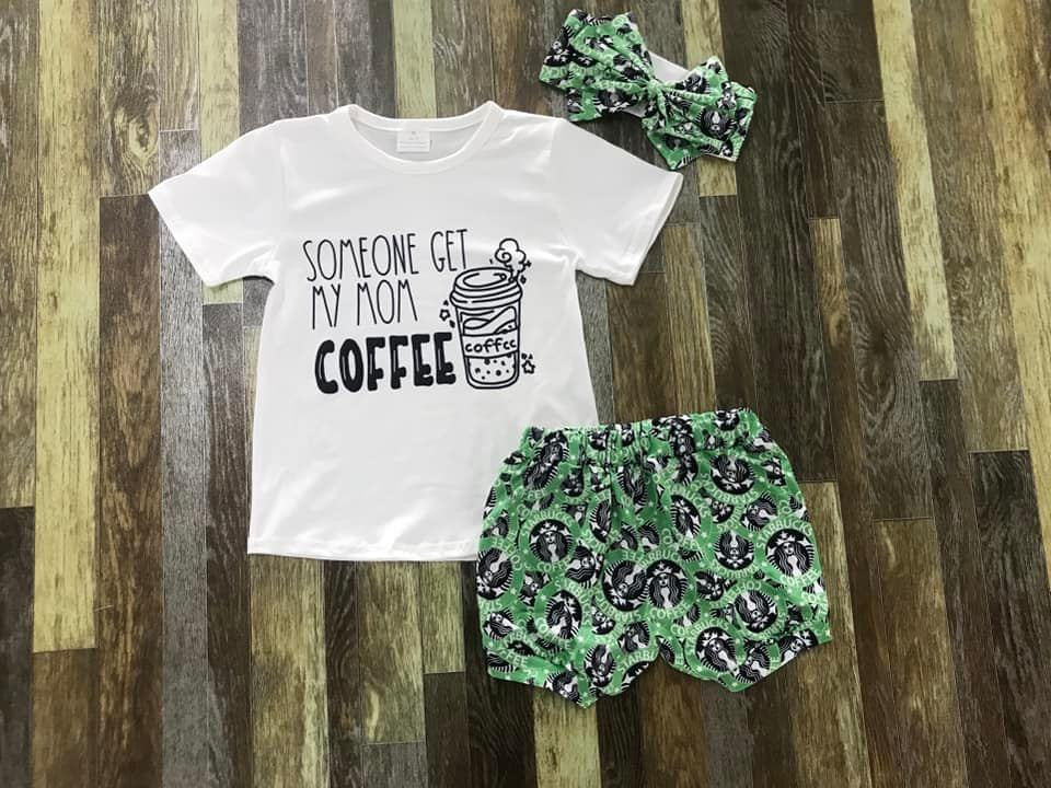 Preorder* Starbucks Shorts set with bow