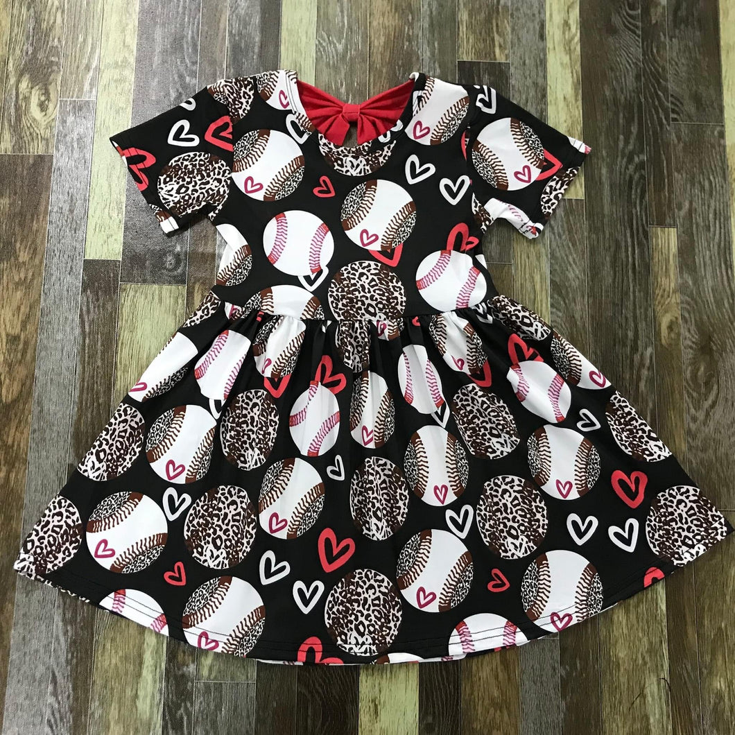 Preorder Baseball bow back dress