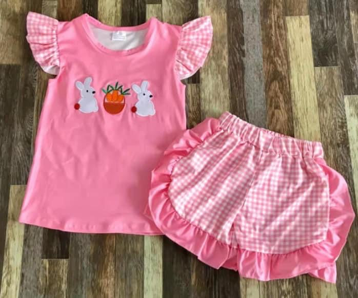 Preorder* Pink Easter shorts set