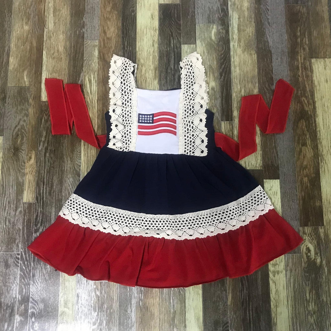 Preorder* American Flag tie back dress