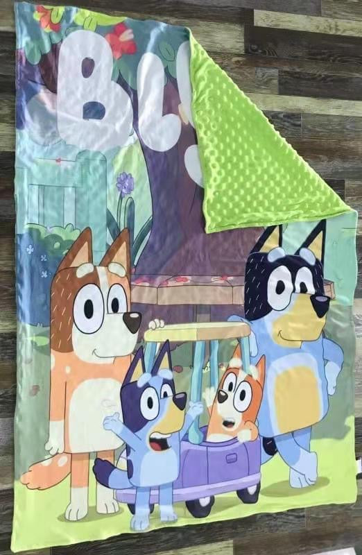 Preorder* Inspired  Bluey Car Minky Blanket
