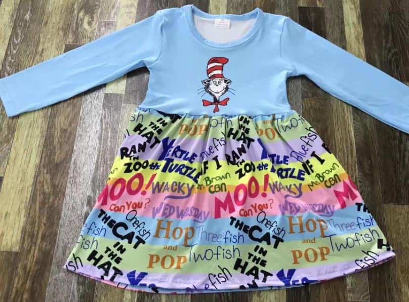 Preorder Dr Seuss Blue Dress
