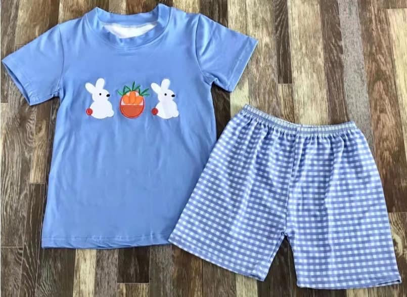 Preorder* Blue Easter shorts set