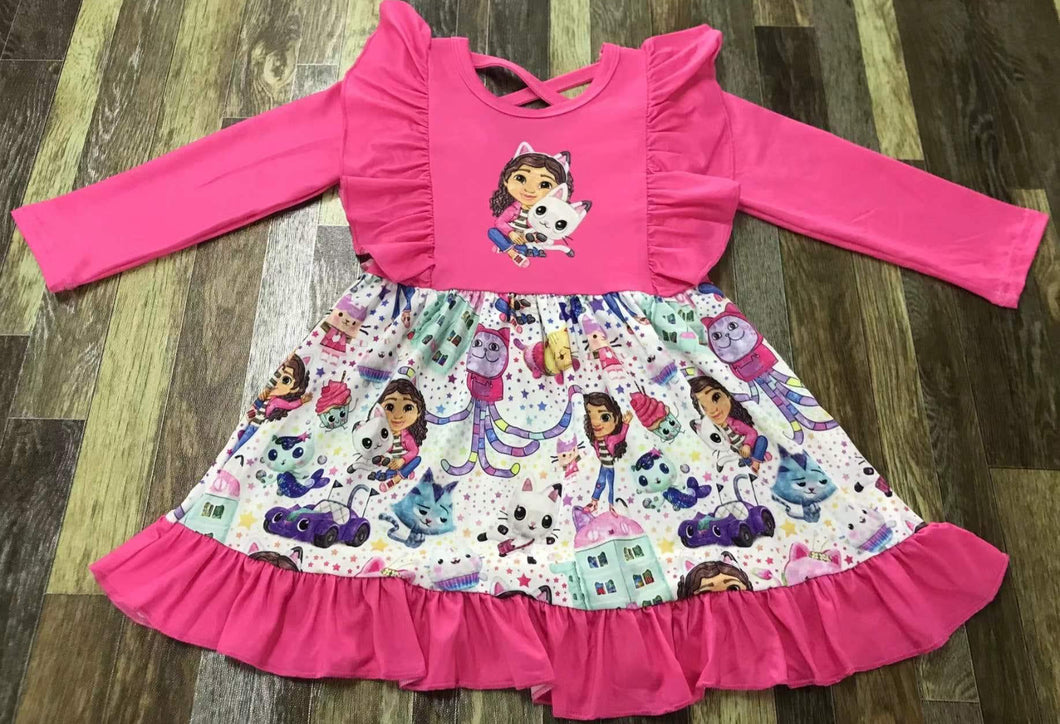 Gabby pink long sleeve dress